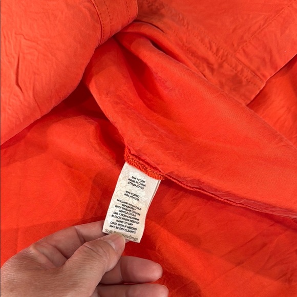 Soft Sorroundings orange shimmery cascade sleeveless button up Dress - Picture 8 of 8